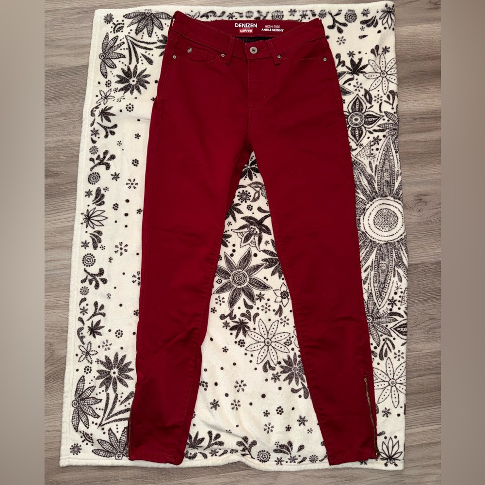 Denizen by Levi’s Red High-Rise Ankle Skinny Jeans 2016 Vibe VTG Size 2 26 Waist